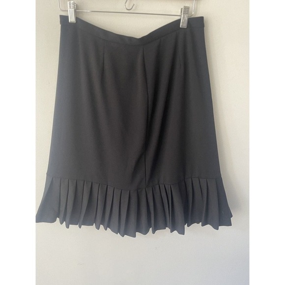 Elemenz Womens Black Poly Rayon Spandex Size Large Cocktail Office Pleated Skirt - Picture 2 of 7